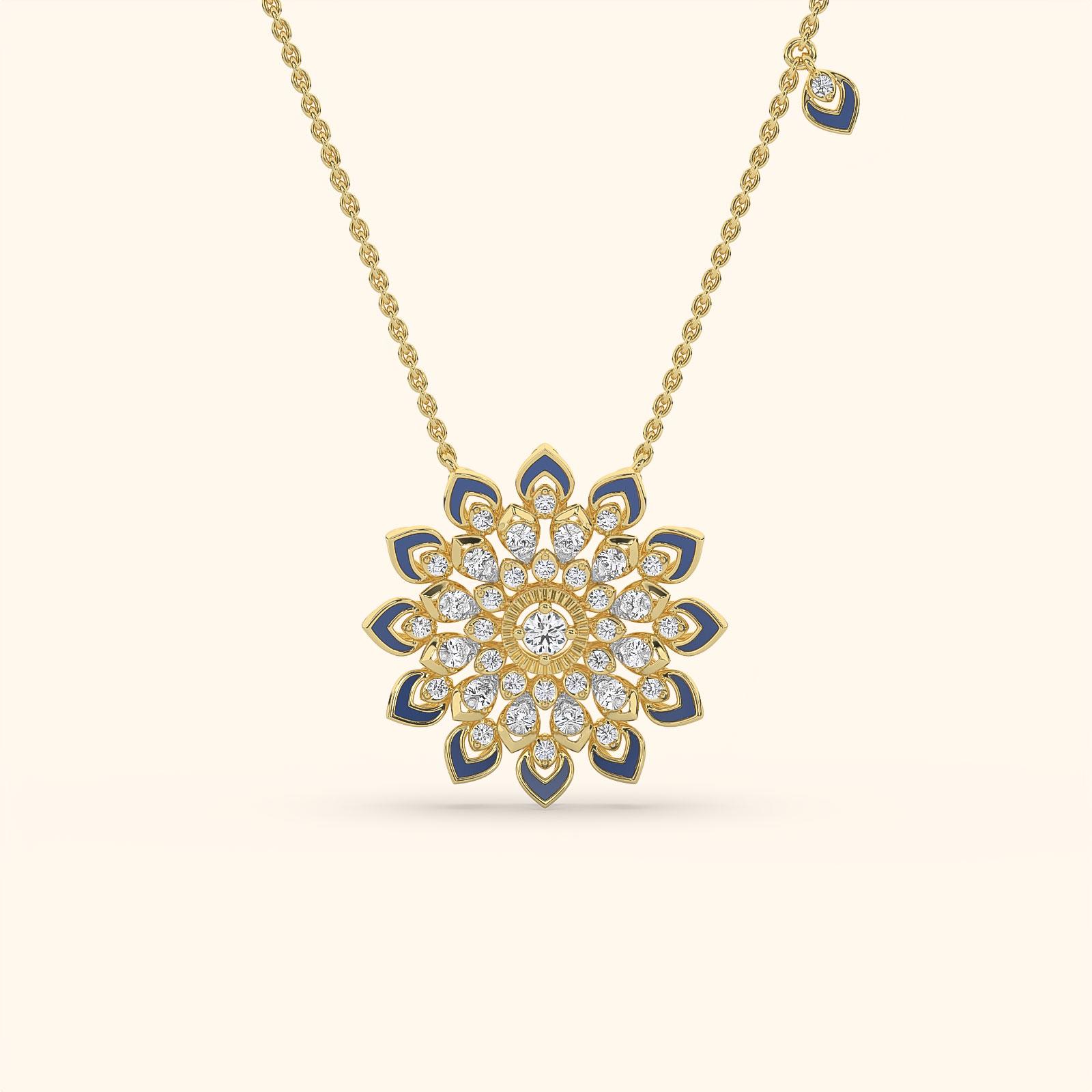 Intricate Floral Diamond Necklace