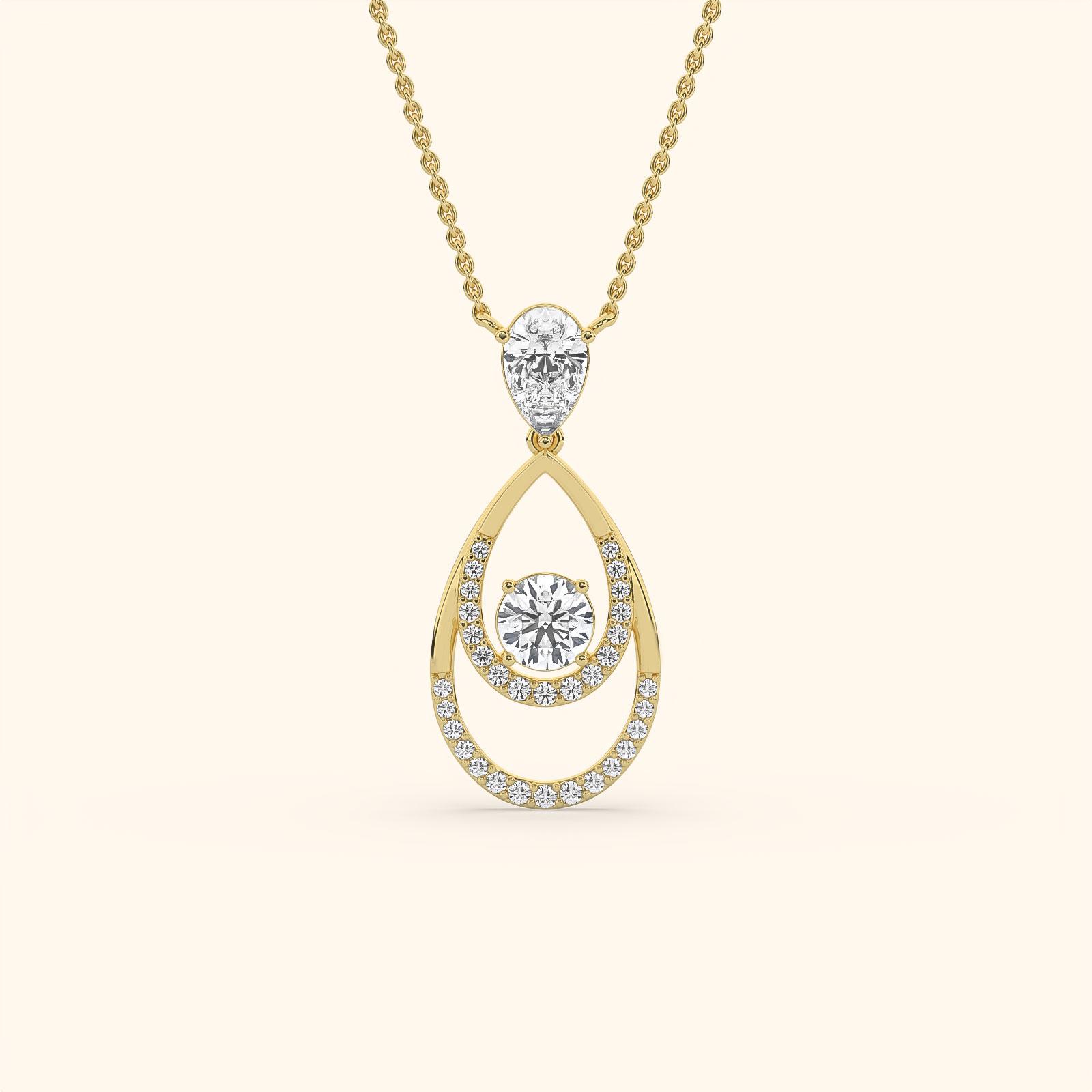 Royal Teardrop Halo Pendant