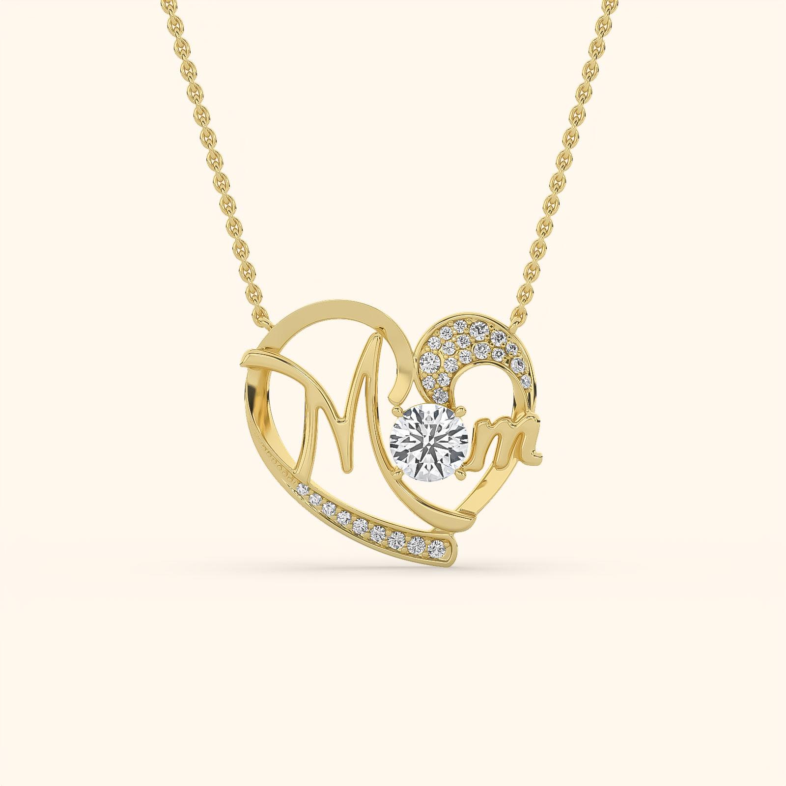 Everlasting 'MOM' Diamond Pendant