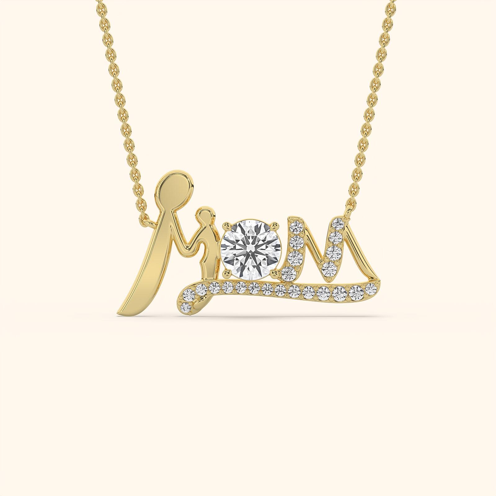 Unconditional Love 'MOM' Diamond Pendant