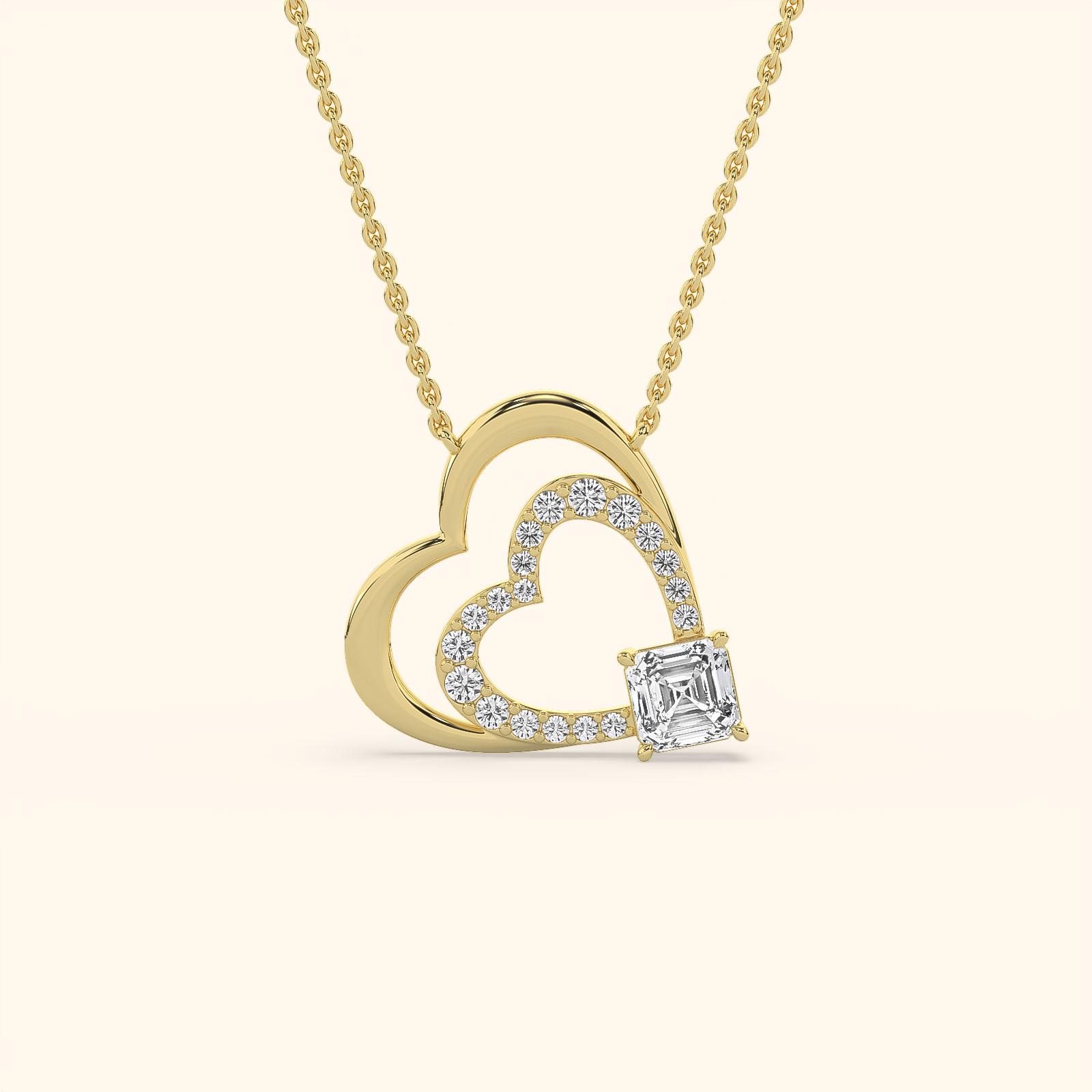 Eternal Heart Asscher Diamond Pendant