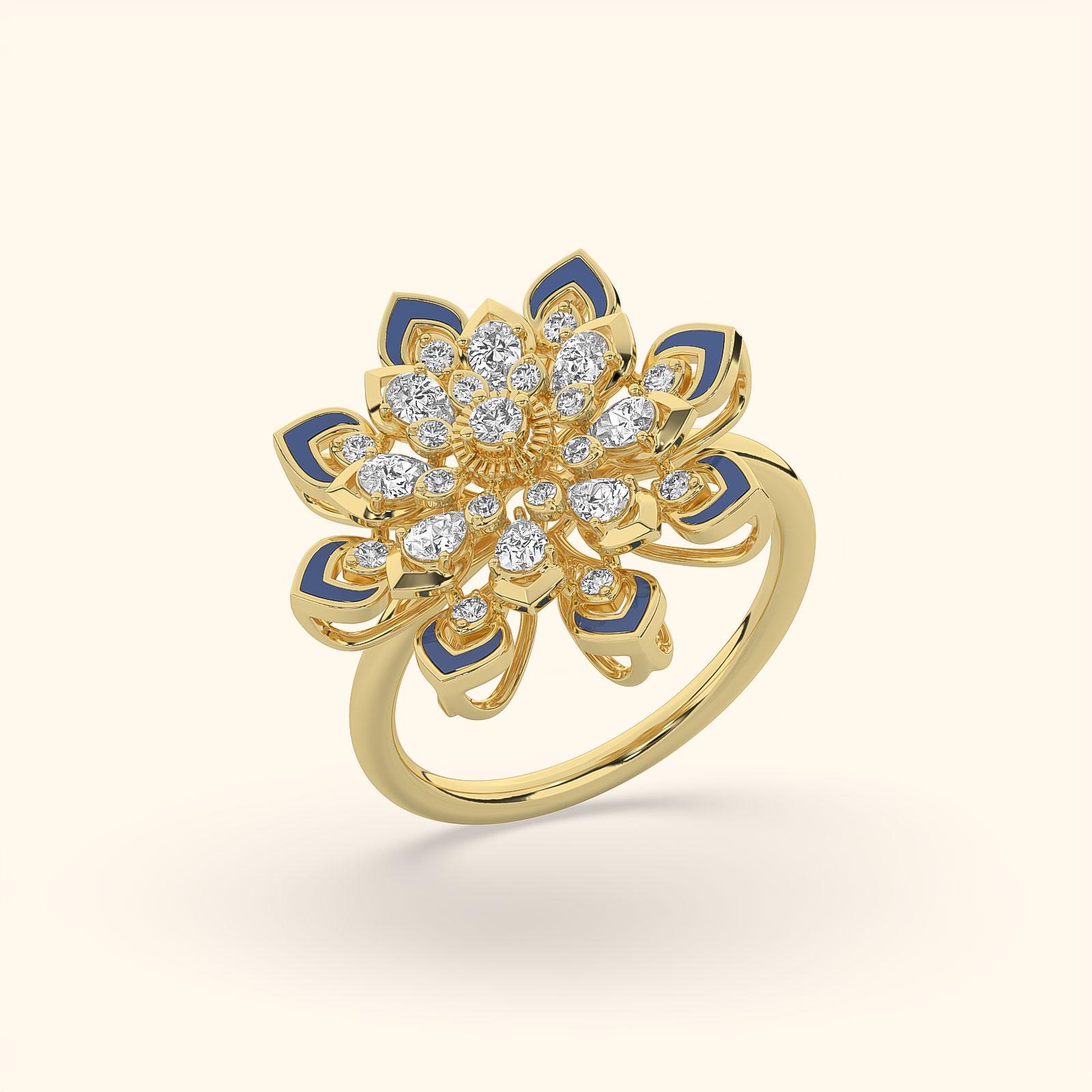 Intricate Floral Diamond Ring