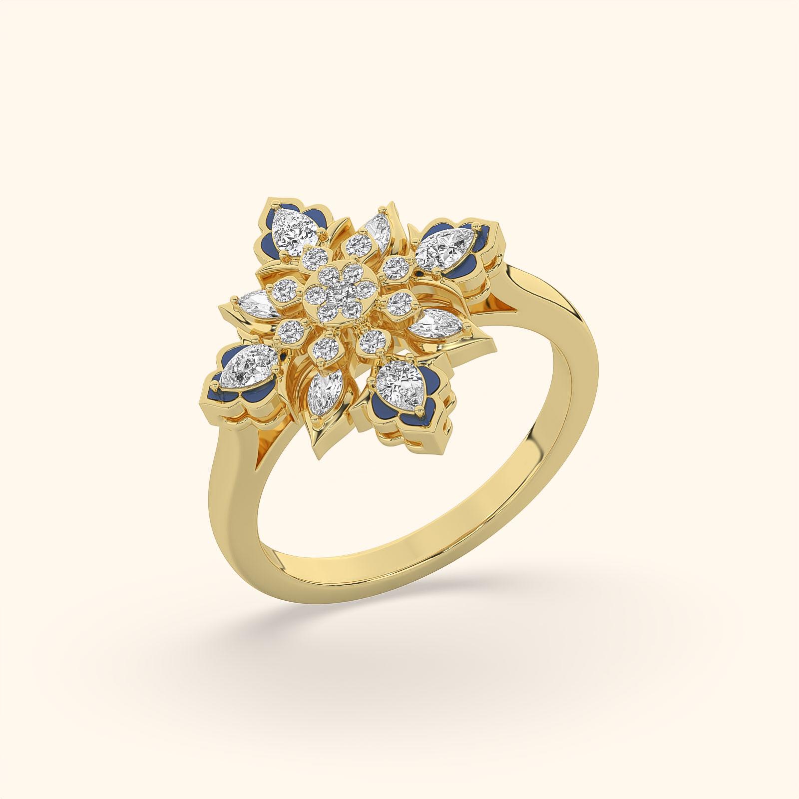 Lotus Bloom Diamond Ring