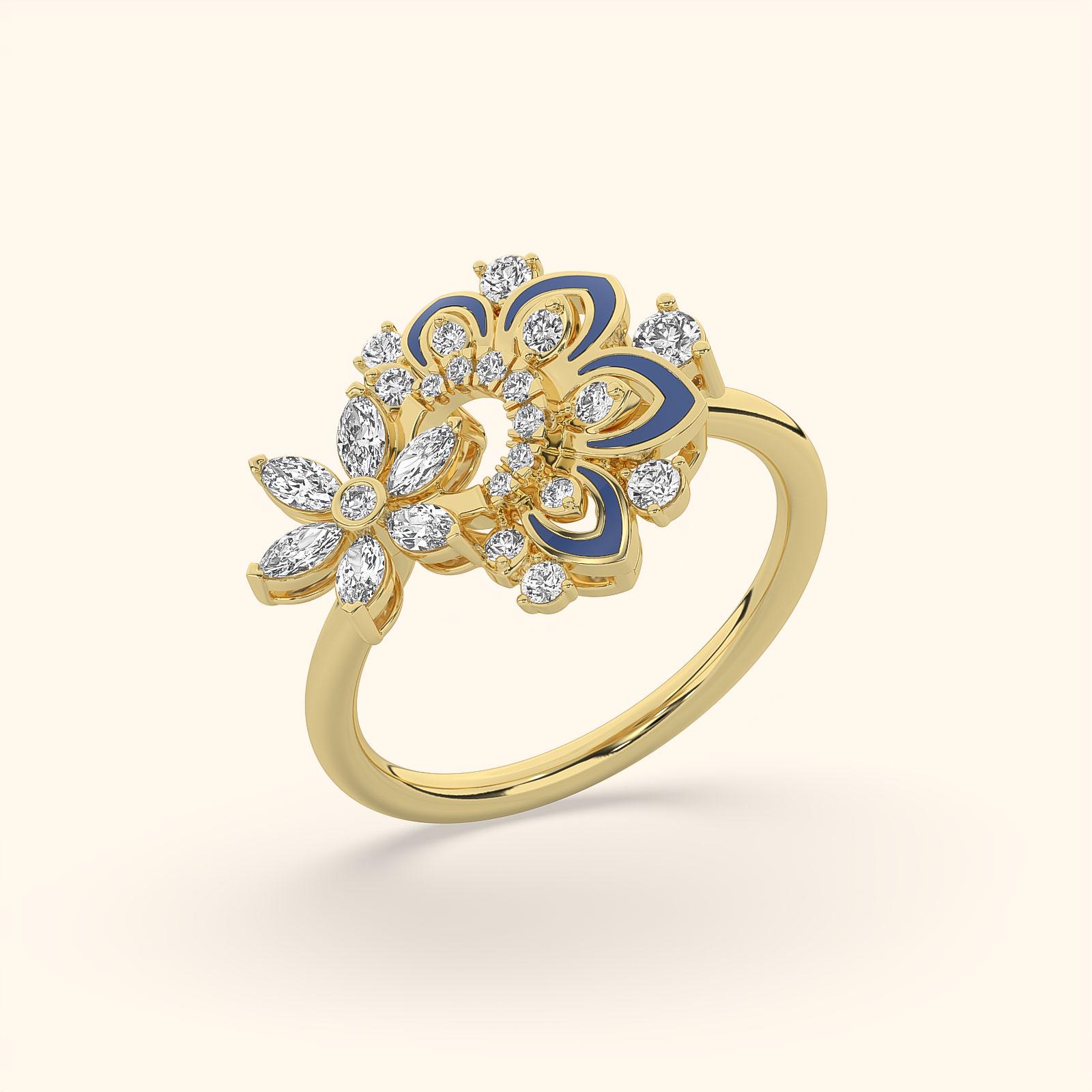 Floral Harmony Diamond Ring