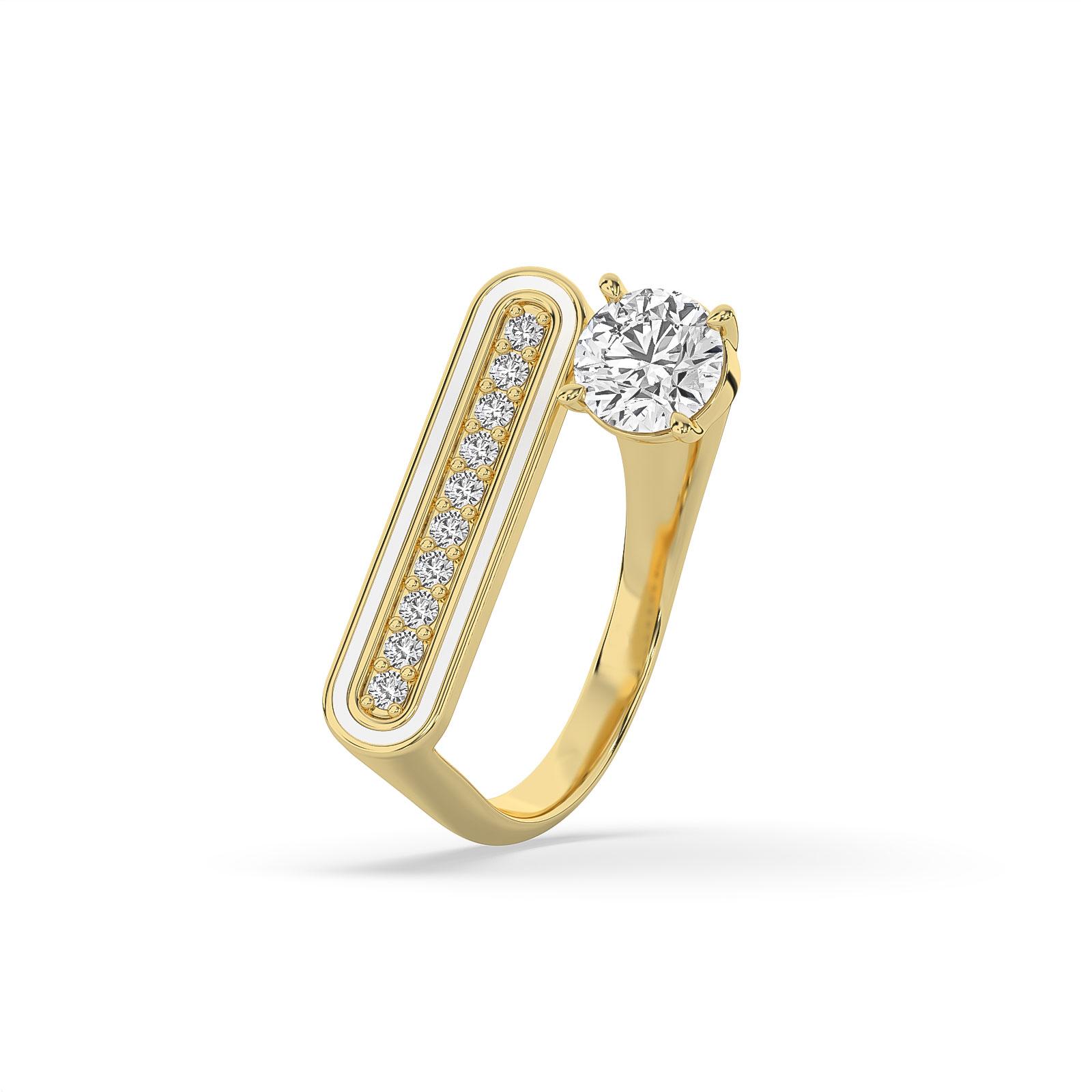 Horizontal Bar Diamond Ring