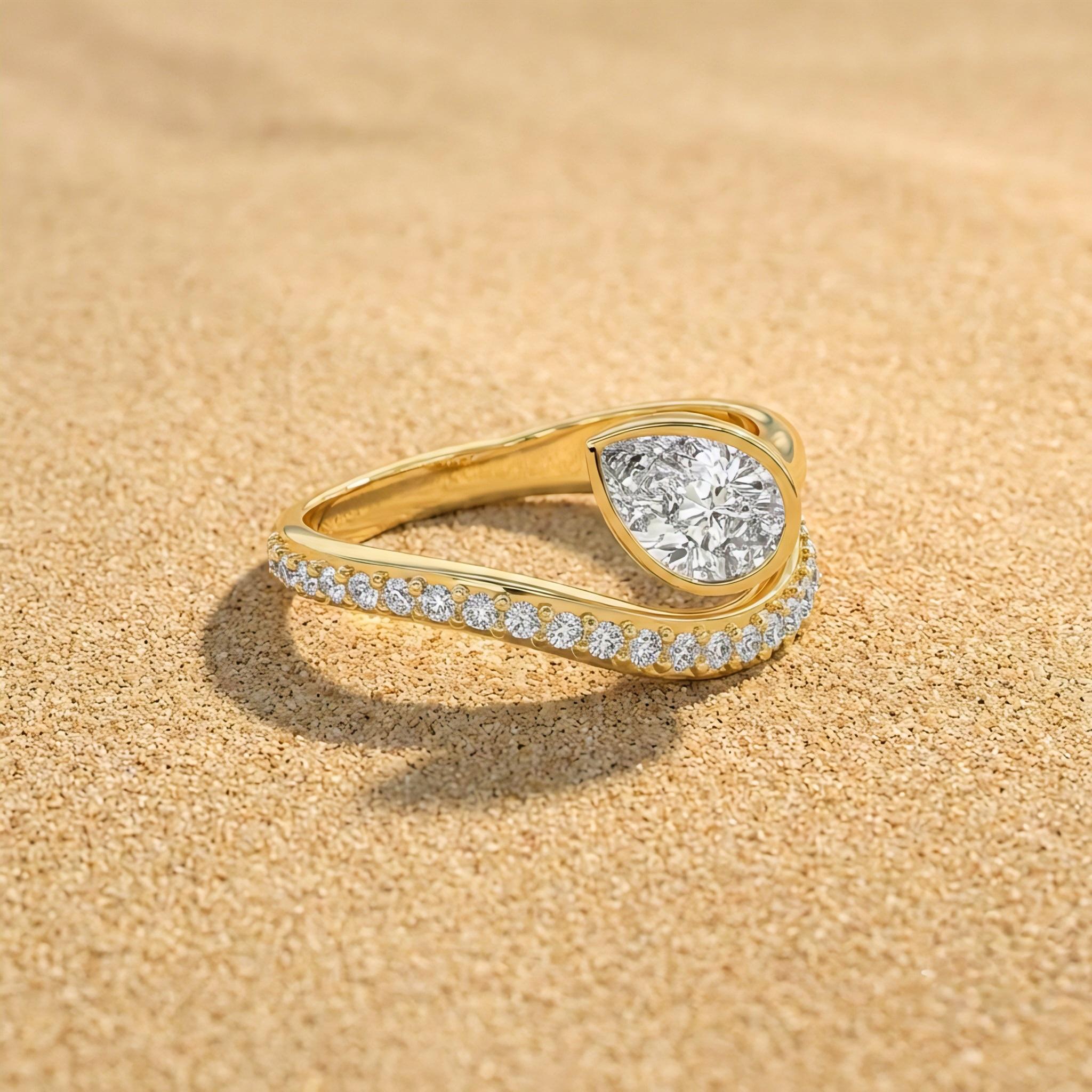 Bezal Set Pear Diamond Ring